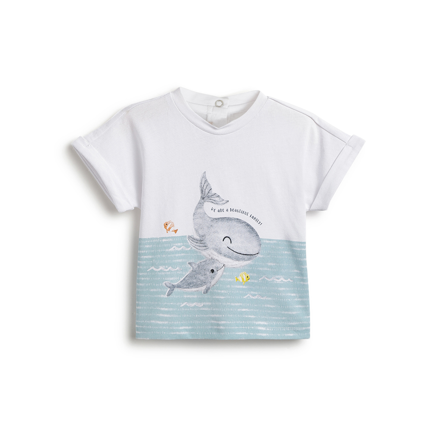 Boys Printed Short Sleeve T-Shirt-White